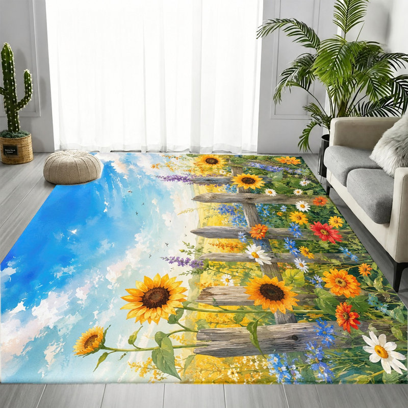 Tapis Sunflower, Rectangle 3 pi 11 po x 2 pi 7 po (120 x 80 cm)