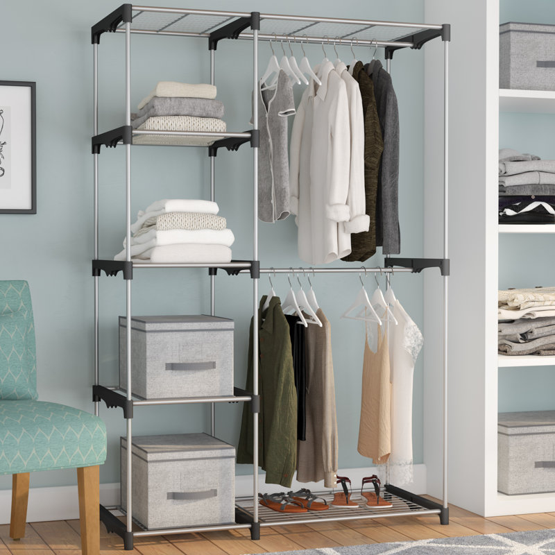 Jessa 46.7'' Metal Clothing Rack, Silver