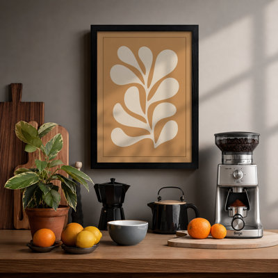 Cream Fan Botanical - Framed Print