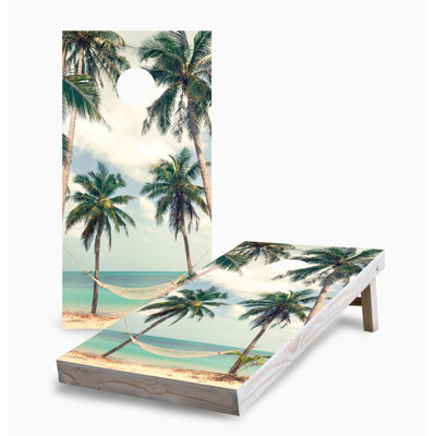 Hammock on the Beach 2x4 Cornhole Board Set | Includes (2) Boards (8) Bags & Optional Accessories