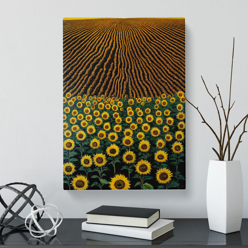 Unique Sunflower Field Vol.1 - Wrapped Canvas, 50cm H x 35cm W x 3cm D