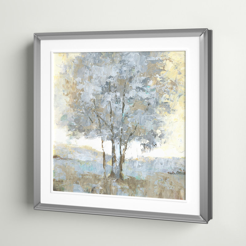 «Soft Sentinel I», reproduction d'art, H 16 po x l 16 po, Impression encadrée, Argent argent