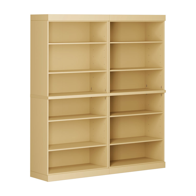 100% Solid Wood Tall Modular Bookcase Cabinet With 12 Adjustable Shelves, Open Display Storage Bookshelf, 64" W X 71.5" H