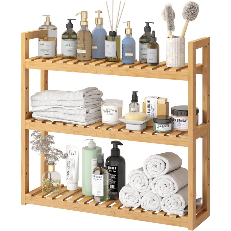 Adjustable 3-Tier Storage Shelf(Natural)
