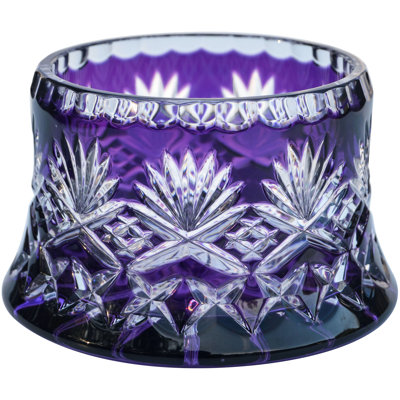 Améthyste mauve / vase en cristal transparent