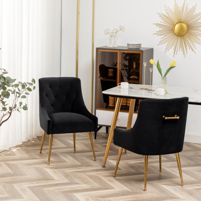 Chaise d'appoint en velours beige Baudel