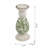 White Ceramic Candle Holder With Green Floral Patterns, Large-1288043993