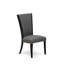 Ensemble de table de salle à manger 9 pièces comprenant une table de salle à manger rectangulaire avec pieds en X et 8 chaises Parsons en tissu Gotham foncé, noir brossé-628123442-628123441-628123446