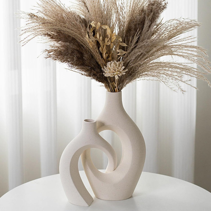 Ensemble de 2 vases en céramique creuse Snuggle