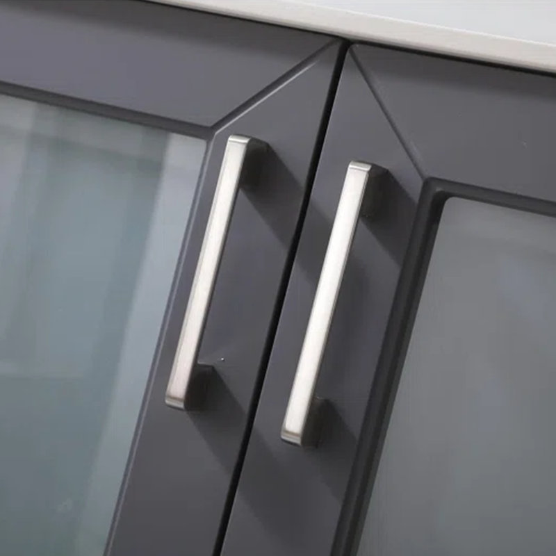 Ensemble de meuble-lavabo autoportant 30 po avec lavabo vasque en céramique 30 po, portes en verre à double nervures et 2 tiroirs de rangement