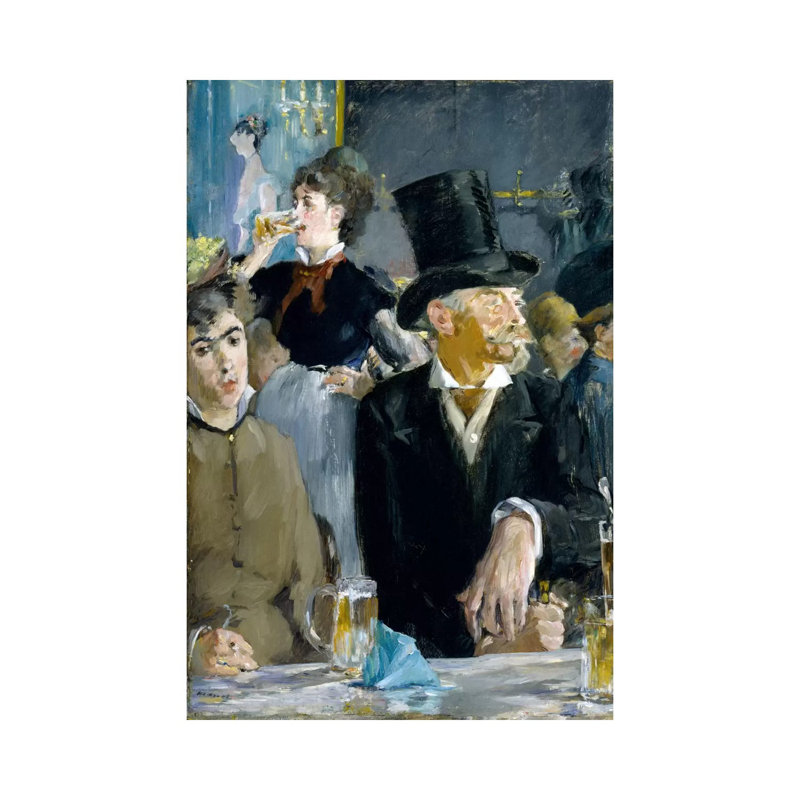 At The Café by Edouard Manet - Wrapped Canvas Painting, 101.6 cm H x 66.04 cm W x 3.175 cm D