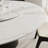 Round Glossy Stone Top Dining Table With 360° Circular Rotating Lazy Susan Farmhouse Style-1660754083-1660754080