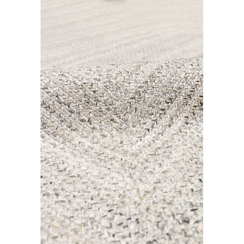 Tapis gris / multicolore tressé à la main Lagos, Rectangle 5 pi x 8 pi