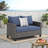 Wicker Outdoor Loveseat with Cushions-100782422