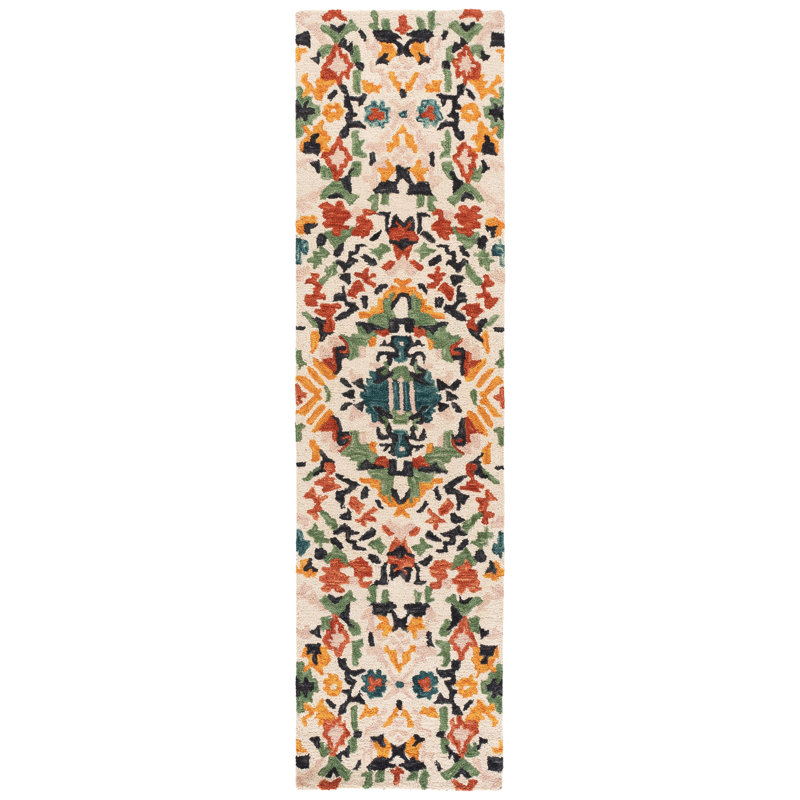Hand Tufted Wool;Cotton Abstract Indoor Rug, Runner 2'3" x 9'