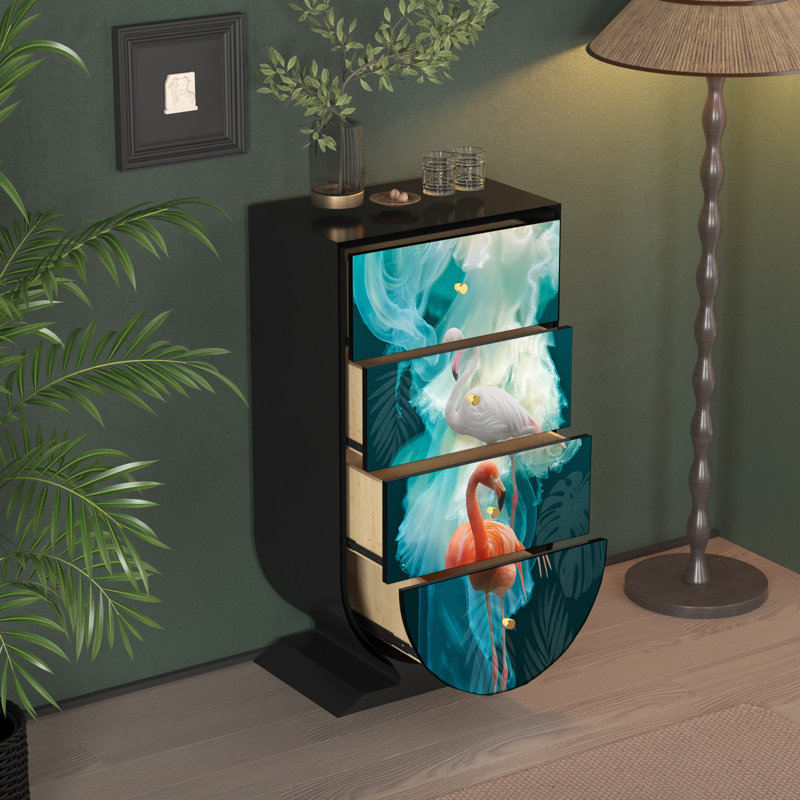 Modern Four Drawer Storage Accent Chest