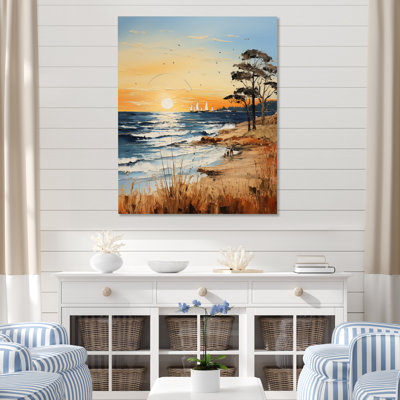Coastalbeach Beach Bliss Pointillism I - Nautique et plage, salon d'art mural