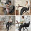 Modern Dining Chairs Set, Ergonomic Back with Soft Padded Armrests, 360° Swivel Thickened Breathable Seat, Sturdy Metal Legs, Easy Assembly-1696877345-1696877348