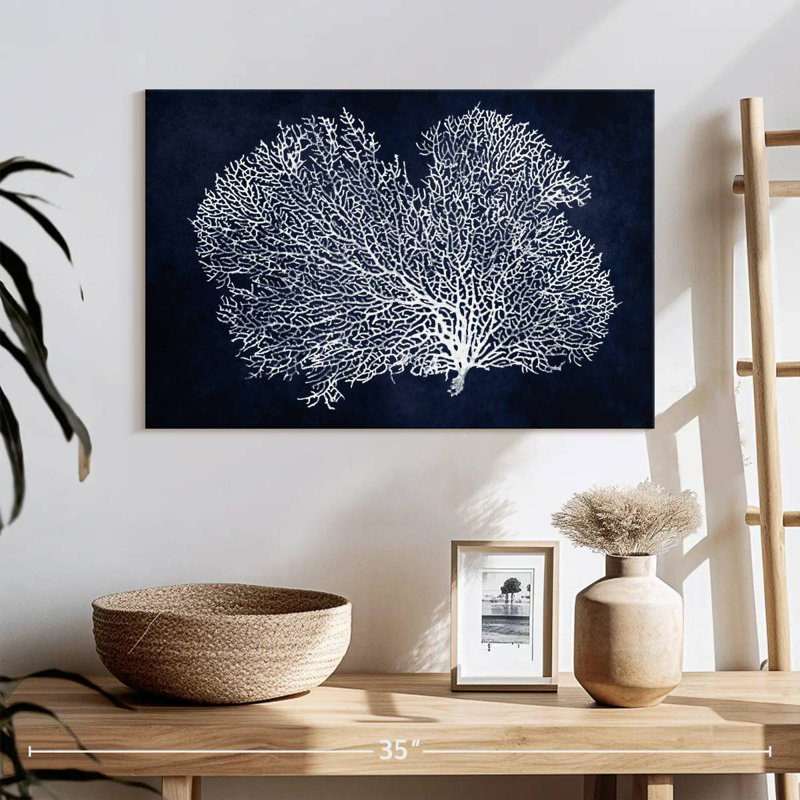 Sea Fan On Indigo Blue II, 16" H x 24" W