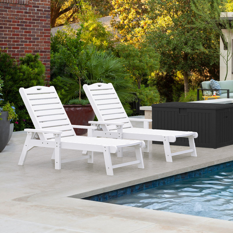 Chaise longue simple inclinable 24 po Alizay, Blanc