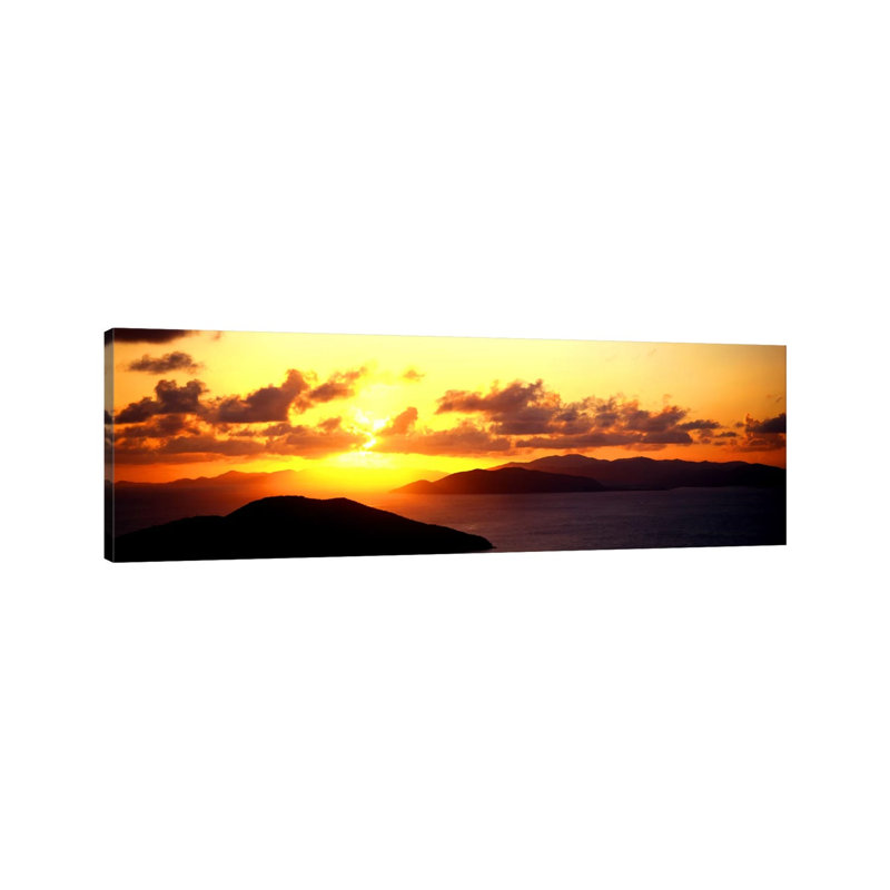 Sunset Virgin Gorda British Virgin Islands 1 Piece Wrapped Canvas Panoramic Wall Art, 152.4 cm H x 50.8 cm W x 1.91 cm D