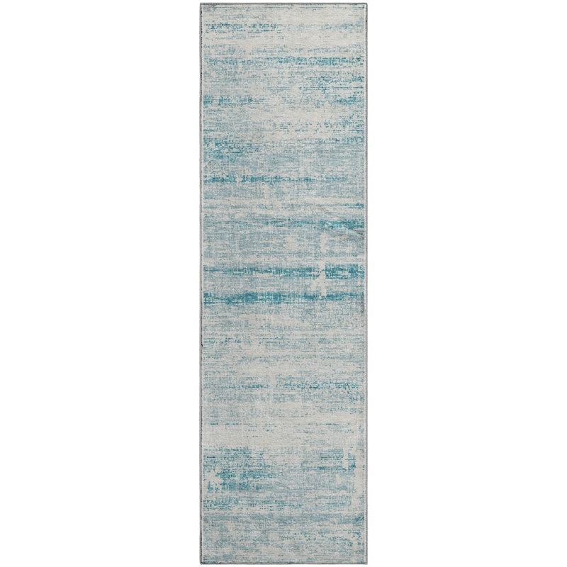 Premium Machine Washable Gerardo Teal Rug, Runner 2'3" x 7'6"