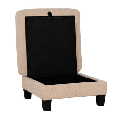 Contemporary Beige For Primary Living Space, 31"W X 31"D 18"H, Storage And Fabric With Design, 31 Inches Wide, Deep, 18 High, Engineered Wood