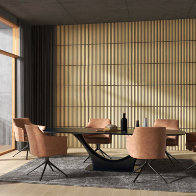 Ensemble de 4 panneaux muraux en chêne imitation bois de 24 po x 24 po insonorisants pour décorations de plafond et audio