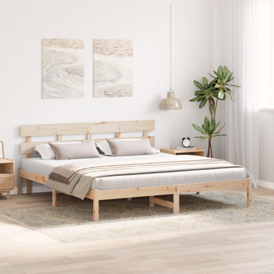 Vidaxl Bed Frame With Headboard Solid Pine Wood