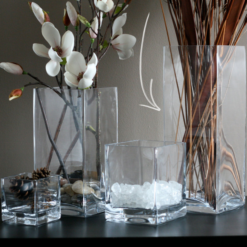 Vase de table en verre transparent 16 "Senses