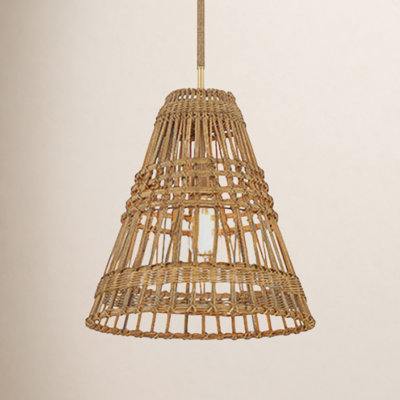 Lumini Single Light Natural Rattan Dimmable Pendant