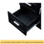 Armoire de rangement haute et large avec portes pour salle de bain / bureau, trois tiroirs, noir-253022900