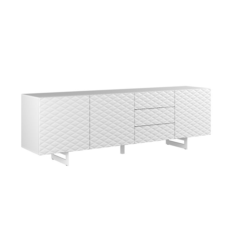 Floro 220cm Sideboard, White/White
