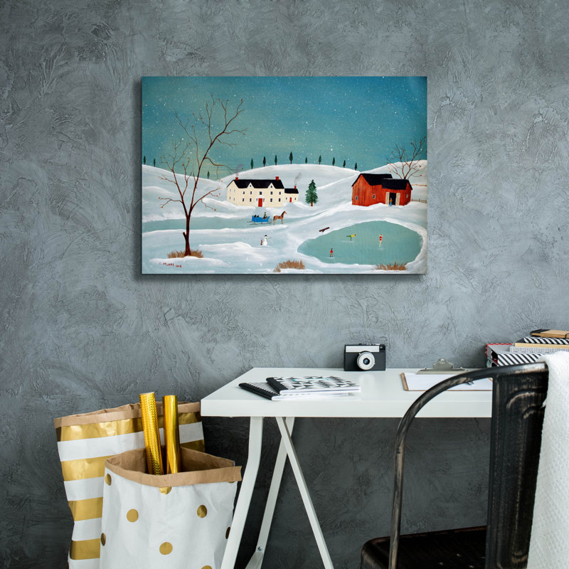 Toile épique Graffiti «Snow Scene» par C Munro, 26 po x 18 po
