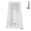Baignoire en alcôve en acrylique blanc brillant avec drain extérieur 66 po x 32 po Streamline-101700384