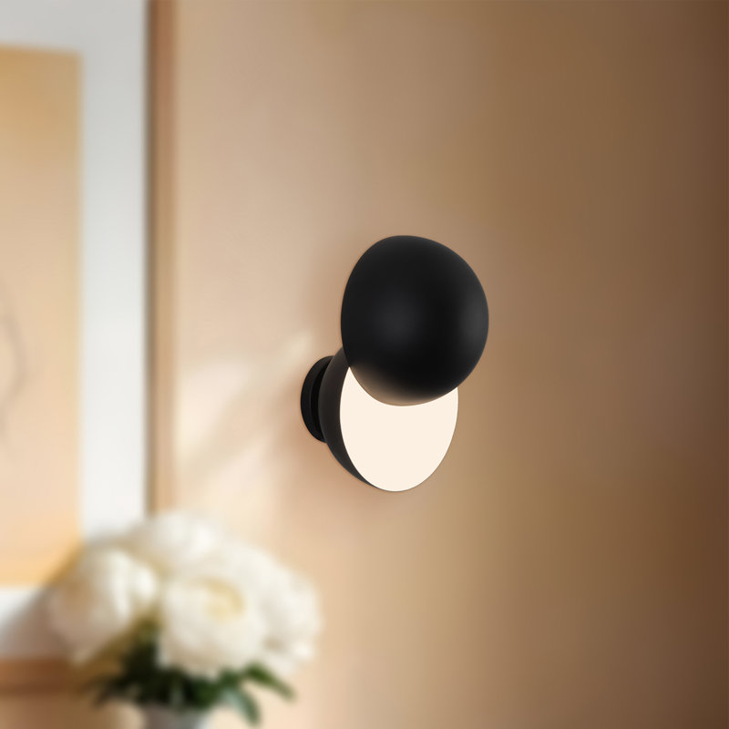 Void 12-in Black dimmable LED Wall Sconce, Matte Black