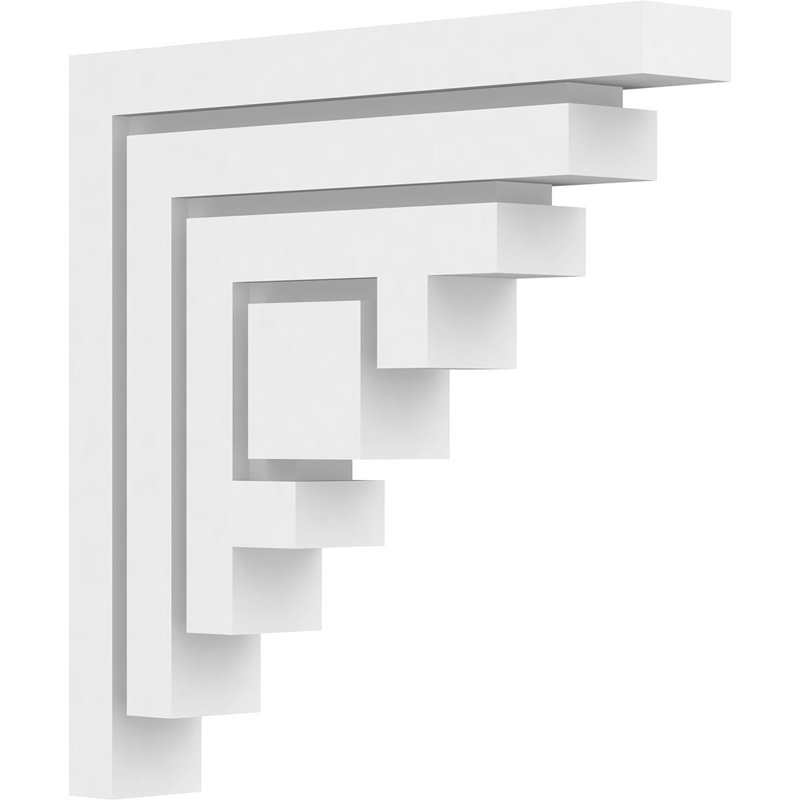 2"W x 12"D x 12"H Standard Landon Architectural Grade PVC Bracket, 12" H x 2" W x 12" D
