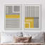 «Mid-Century Boho Style Grey Polygon», 2 pièces-98554197-98554199