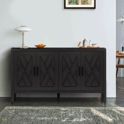 Armoire décorative de style campagnard 60 pouces avec 4 portes et tablette réglable