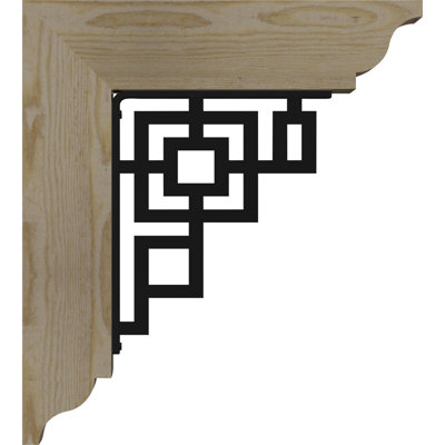 3 1/2"W x 13 1/2"D x 16"H Eris Traditional Ironcrest Smooth Bracket, Douglas Fir (1 1/2"W x 5 1/2"D x 8"H Iron Bracket)