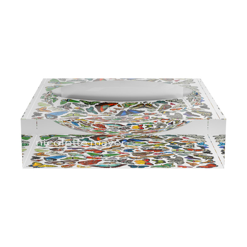 Butterflies XOXO Decorative Tray, 8"W x 8"D x 2"H