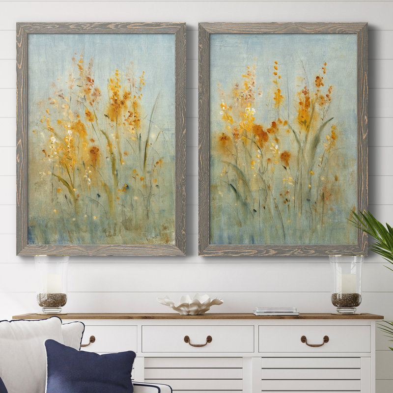 Jet de fleurs sauvages I, toile encadrée de qualité supérieure - prête à être accrochée, H 37,5 po x l 55 po x P 1,5 po