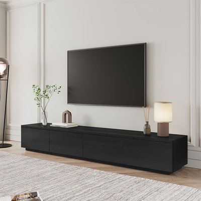  Modern Wood TV Stands, Minimalist Long Media Console with 4 Drawers