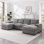 Canapé modulaire à assise profonde avec repose-pieds, revêtement en velours côtelé pour plus de confort et de polyvalence dans les salons et les bureaux