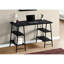 Bureau moderne avec étagères de rangement, 122 cm (48 po), stratifié noir et métal, 4 étagères, idéal pour travailler sur ordinateur.-701520375