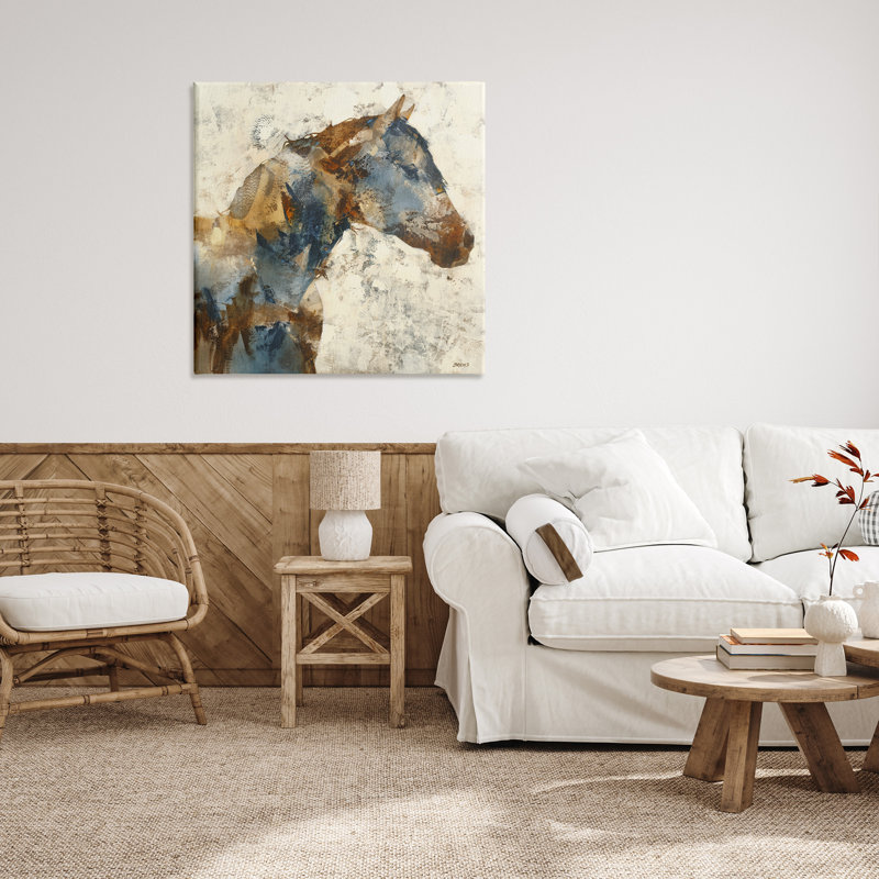 Earthy Abstract Layered Horse Canvas Wall Art by Scott Brems, 36" H x 36" W x 1.5" D