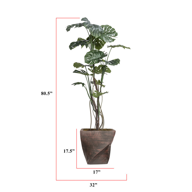 80,5 po Faux plante Monstera en pot