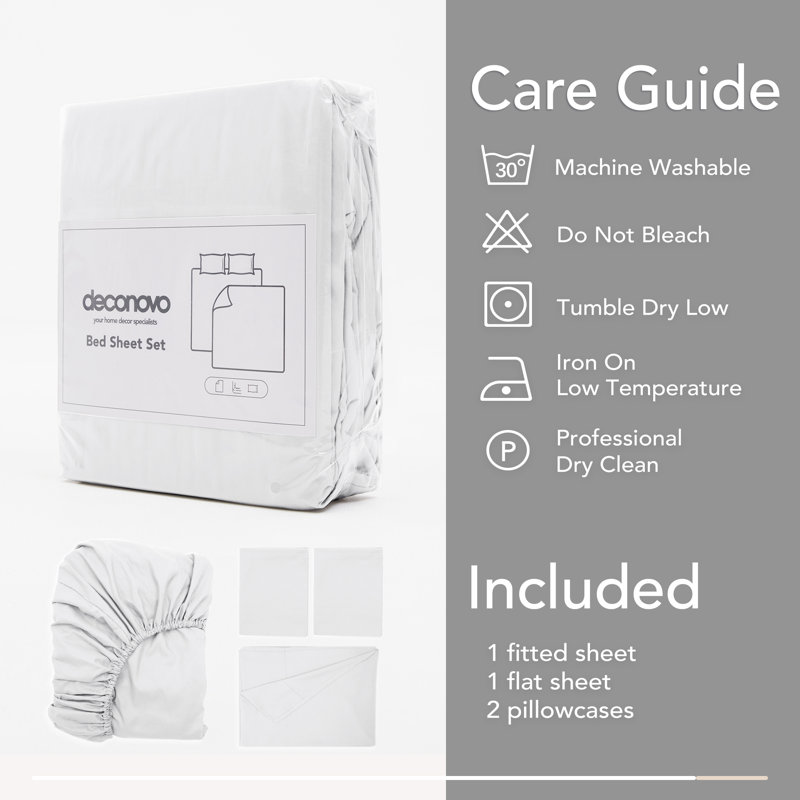Microfiber Sheet Set, Full, White