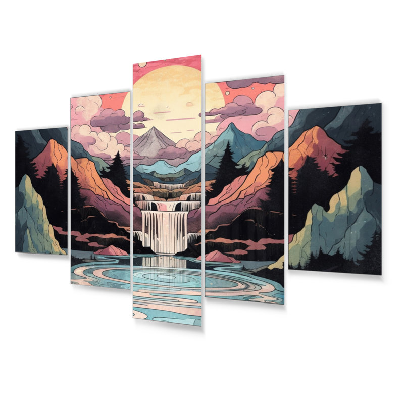 Ensemble de 5 décorations murales en métal