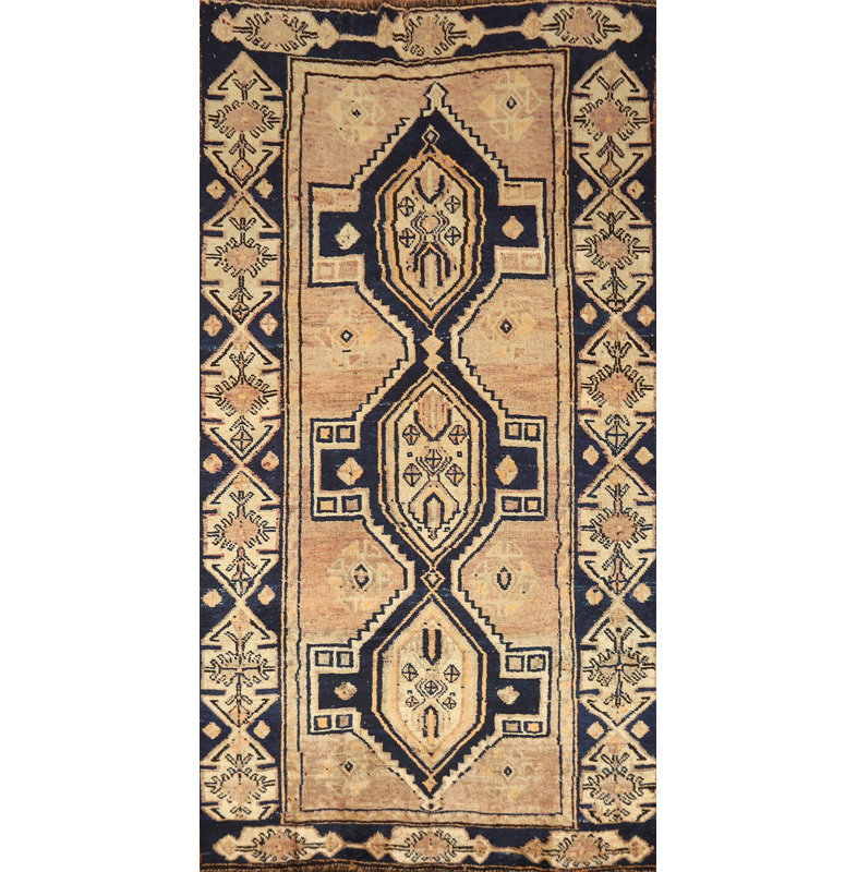 Tapis traditionnel rétro géométrique 4 x 8